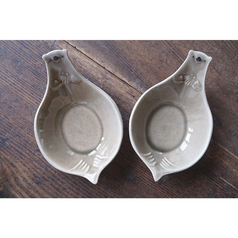 ｜隱隱選物｜【現貨】益子燒 吉澤窯/職人手作 海獺飯匙盤/小豆皿/器皿-細節圖7