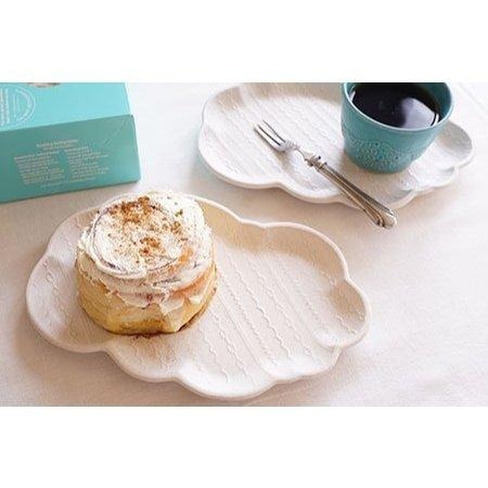 ｜隱隱選物｜【現貨】益子燒 吉澤窯/職人手作  益子燒 蓬鬆白色雲盤-細節圖2