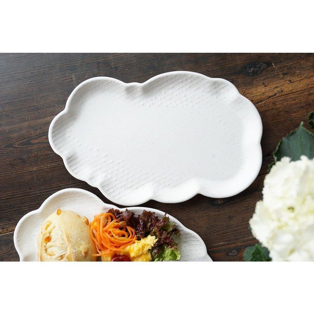 ｜隱隱選物｜【現貨】益子燒 吉澤窯/職人手作  益子燒 蓬鬆白色雲盤-細節圖5