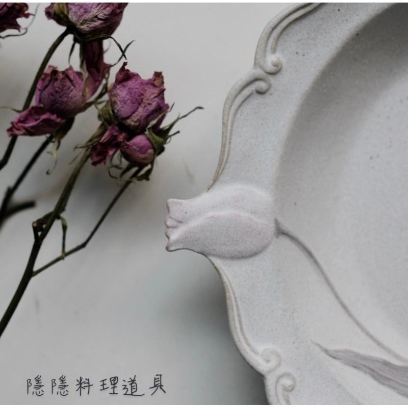 ｜隱隱選物｜【現貨】益子燒 吉澤窯/職人手作 鬱金香西式深盤-細節圖3