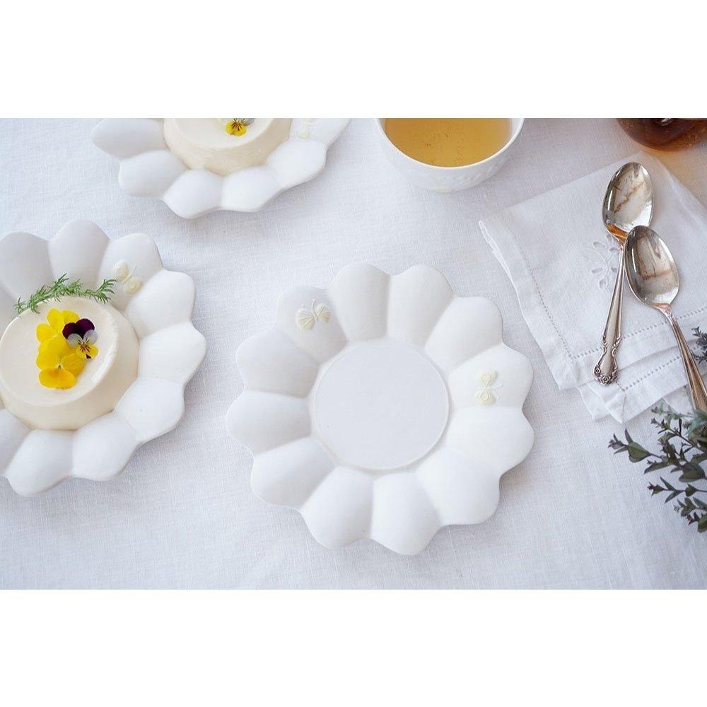 ｜隱隱選物｜【現貨】益子燒 吉澤窯/職人手作 花朵瑪格麗特 粉紅蝴蝶/黃蝴蝶-細節圖2