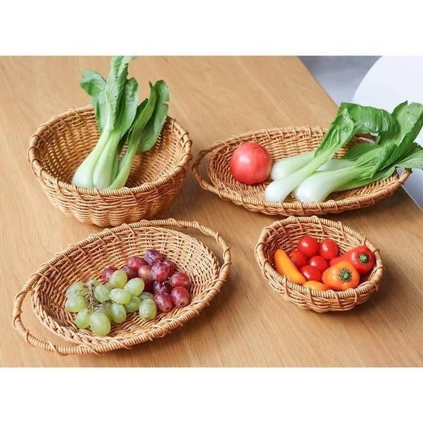 ｜隱隱選物｜【現貨】日雜 Zakka 仿藤橢圓形編織雙耳籃-細節圖5