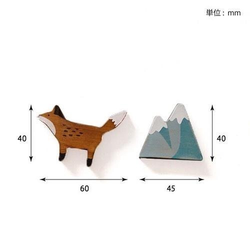 ｜隱隱選物｜【現貨】山/狐狸 木質磁鐵 2入-細節圖5