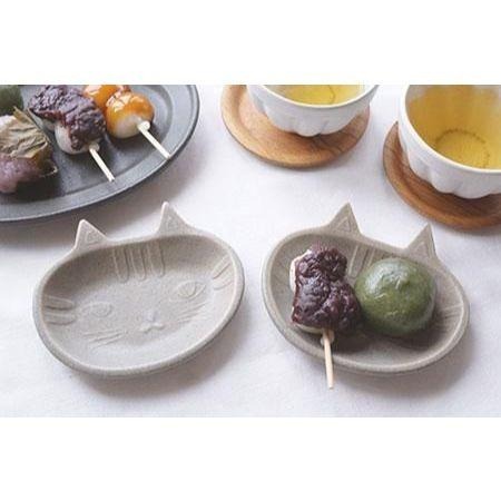 ｜隱隱選物｜【現貨】益子燒 吉澤窯/職人手作 正臉貓貓 白/灰 器皿-細節圖2