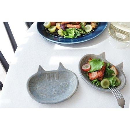 ｜隱隱選物｜【現貨】益子燒 吉澤窯/職人手作 正臉貓貓 白/灰 器皿-細節圖3