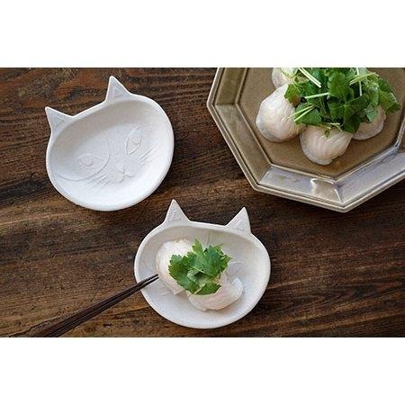 ｜隱隱選物｜【現貨】益子燒 吉澤窯/職人手作 正臉貓貓 白/灰 器皿-細節圖6