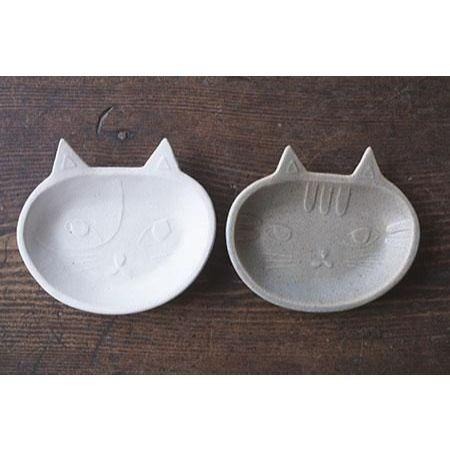 ｜隱隱選物｜【現貨】益子燒 吉澤窯/職人手作 正臉貓貓 白/灰 器皿-細節圖7