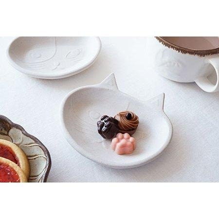 ｜隱隱選物｜【現貨】益子燒 吉澤窯/職人手作 正臉貓貓 白/灰 器皿-細節圖8