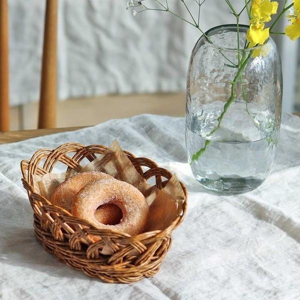 ｜隱隱選物｜【現貨】日雜 Zakka 花形仿藤編織橢圓形收納籃 小/大-細節圖3