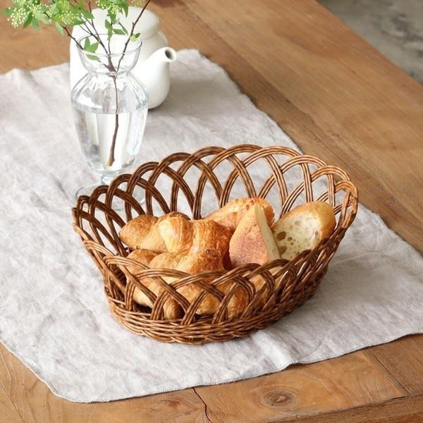 ｜隱隱選物｜【現貨】日雜 Zakka 花形仿藤編織橢圓形收納籃 小/大-細節圖8