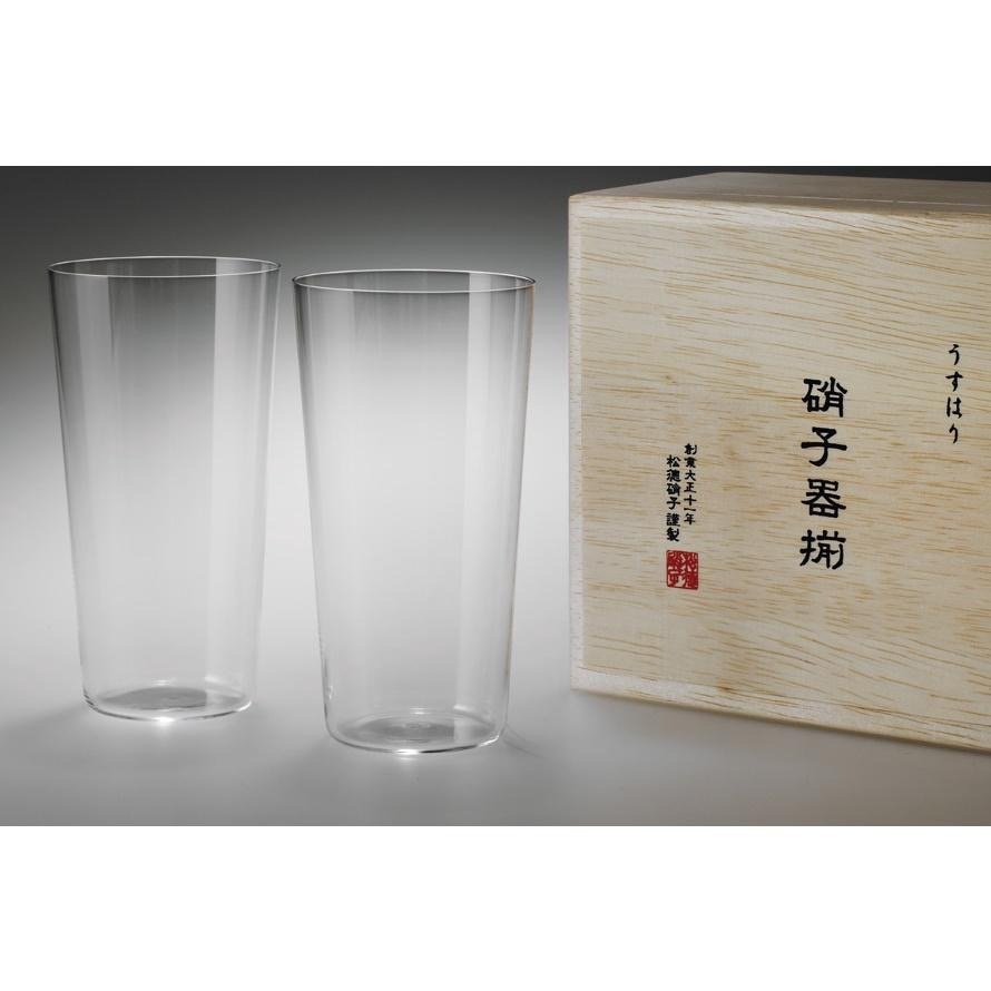 ｜隱隱選物｜【現貨】松徳硝子 うすはり 硝子器揃  啤酒杯 340ml 2入-細節圖4