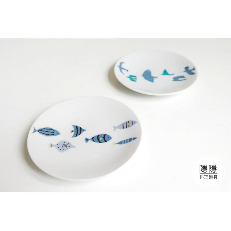 ｜隱隱選物｜【現貨】九谷燒 圓型小皿  青鳥+青魚  一組-細節圖4