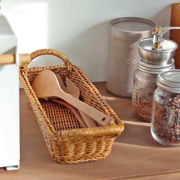 ｜隱隱選物｜【現貨】日雜 Zakka 長方形 托盤 把手 編織收納籃-細節圖2