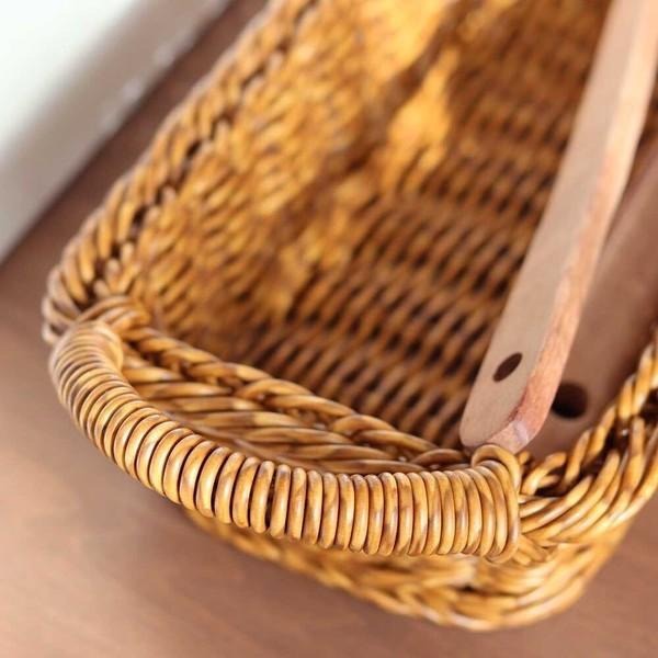 ｜隱隱選物｜【現貨】日雜 Zakka 長方形 托盤 把手 編織收納籃-細節圖3