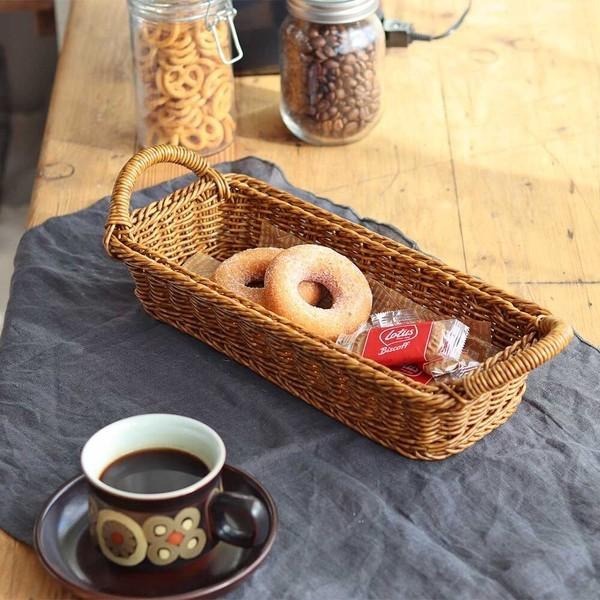 ｜隱隱選物｜【現貨】日雜 Zakka 長方形 托盤 把手 編織收納籃-細節圖5