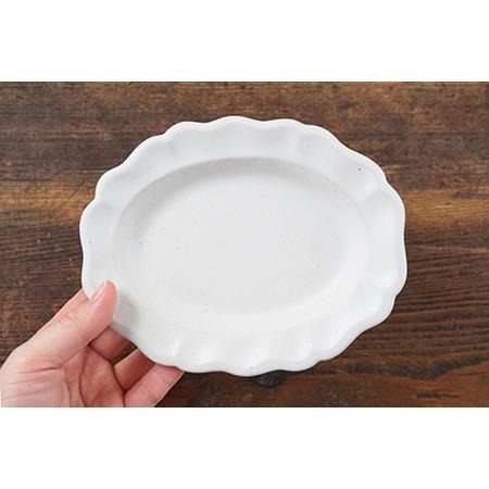 ｜隱隱選物｜【現貨】益子燒 吉澤窯/職人手作 白色橢圓西式盤-細節圖6