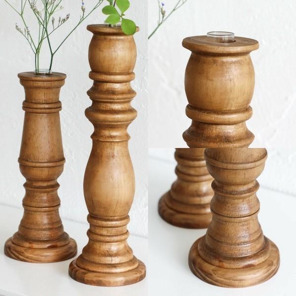 ｜隱隱選物｜【現貨】日雜 Zakka 仿舊復古松木花瓶-細節圖5