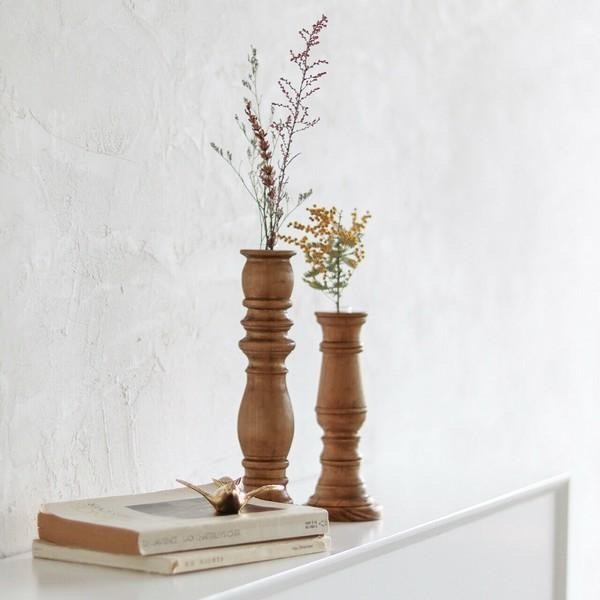 ｜隱隱選物｜【現貨】日雜 Zakka 仿舊復古松木花瓶-細節圖2