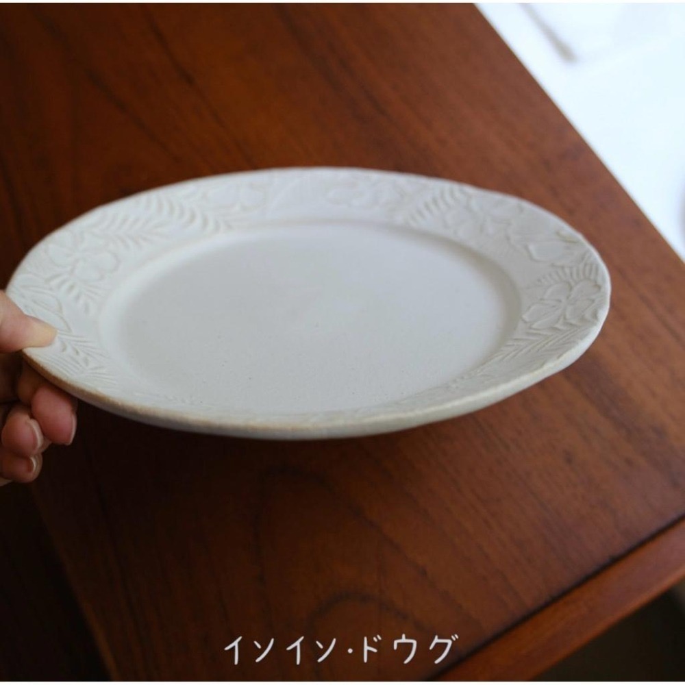 ｜隱隱選物｜【現貨】益子燒 職人-若林健吾 木槿花圓盤/器皿-細節圖3