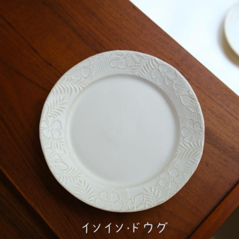 ｜隱隱選物｜【現貨】益子燒 職人-若林健吾 木槿花圓盤/器皿-細節圖6