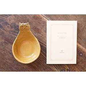 隱隱選物｜【現貨】益子燒 吉澤窯/職人手作 貓咪頭上戴花圈飯勺盤 橢色-細節圖8