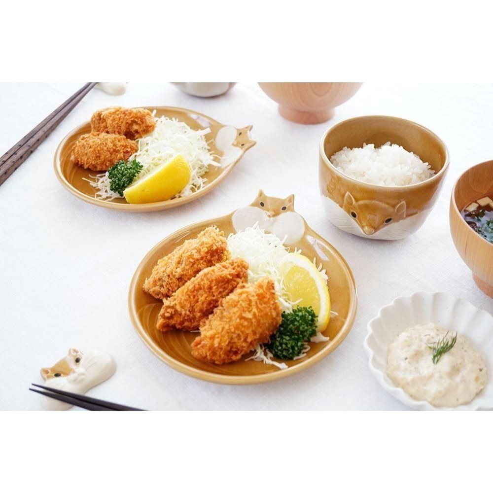 ｜隱隱選物｜【現貨】益子燒 吉澤窯/職人手作 松鼠餐盤附松鼠筷架-細節圖2