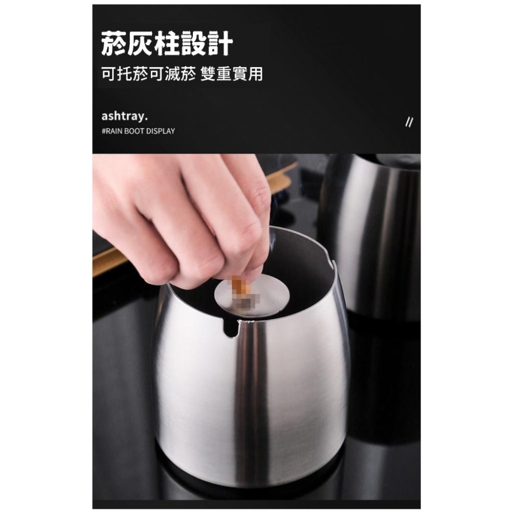 不鏽鋼煙灰缸【酪旅子】含蓋煙灰缸 菸灰缸 防風煙灰缸 居家菸灰缸 戶外菸灰缸【0228】-細節圖3