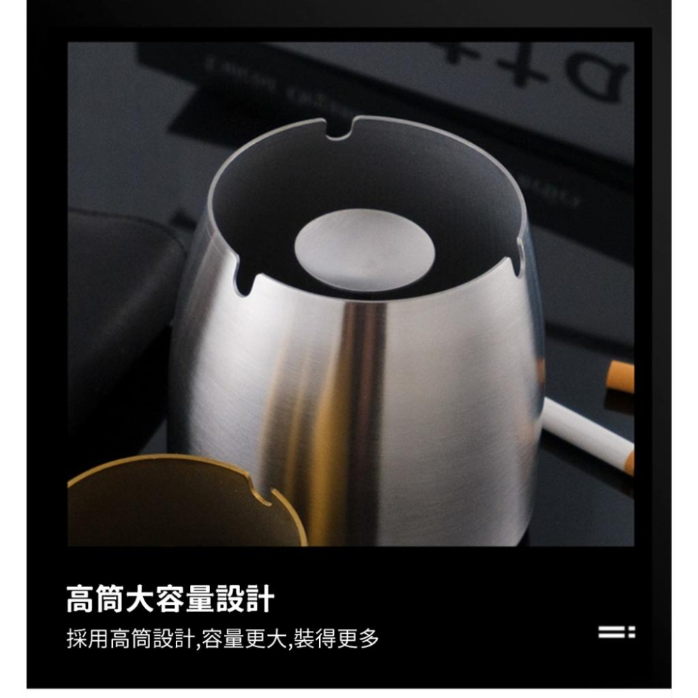 不鏽鋼煙灰缸【酪旅子】含蓋煙灰缸 菸灰缸 防風煙灰缸 居家菸灰缸 戶外菸灰缸【0228】-細節圖8