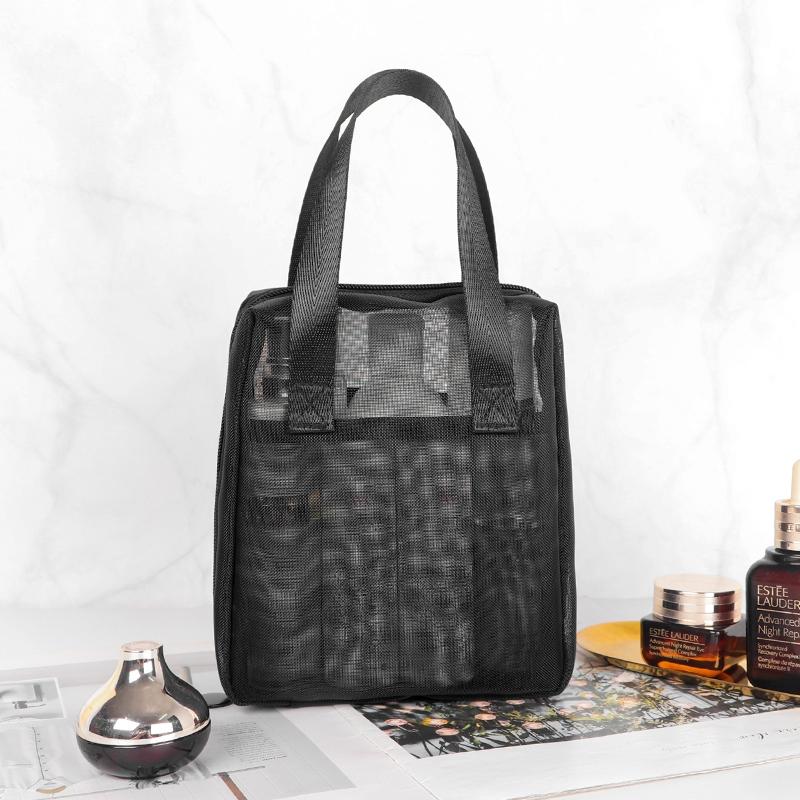 手提網紗化妝包【酪旅子】網紗化妝包 手提貝殼化妝包 化妝包 網紗包 透感網紗包 收納包 網紗手提包【0325】-細節圖5