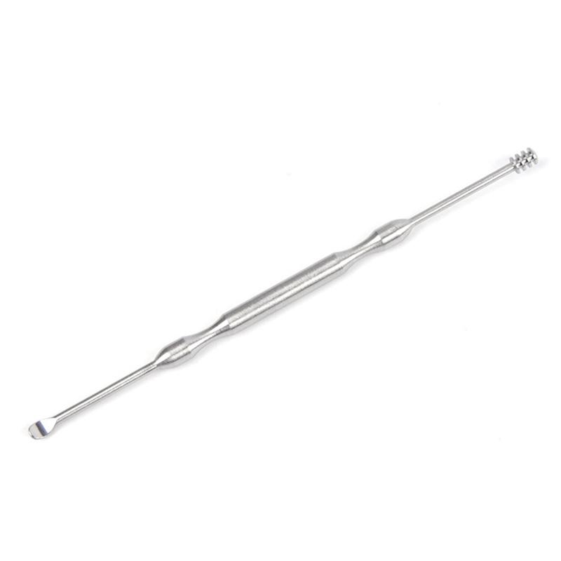 不鏽鋼雙頭掏耳棒【酪旅子】耳扒 挖耳神器 挖耳棒 螺旋式挖耳器 挖耳器 掏耳棒 耳垢清潔【0358】-細節圖2