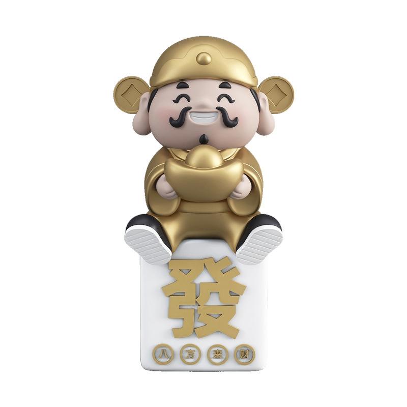 元寶麻將財神爺擺設【酪旅子】新年擺設 龍年擺設 財神爺抱黃金 麻將擺設 店面擺設 居家擺設 開運擺設【0284】-細節圖2