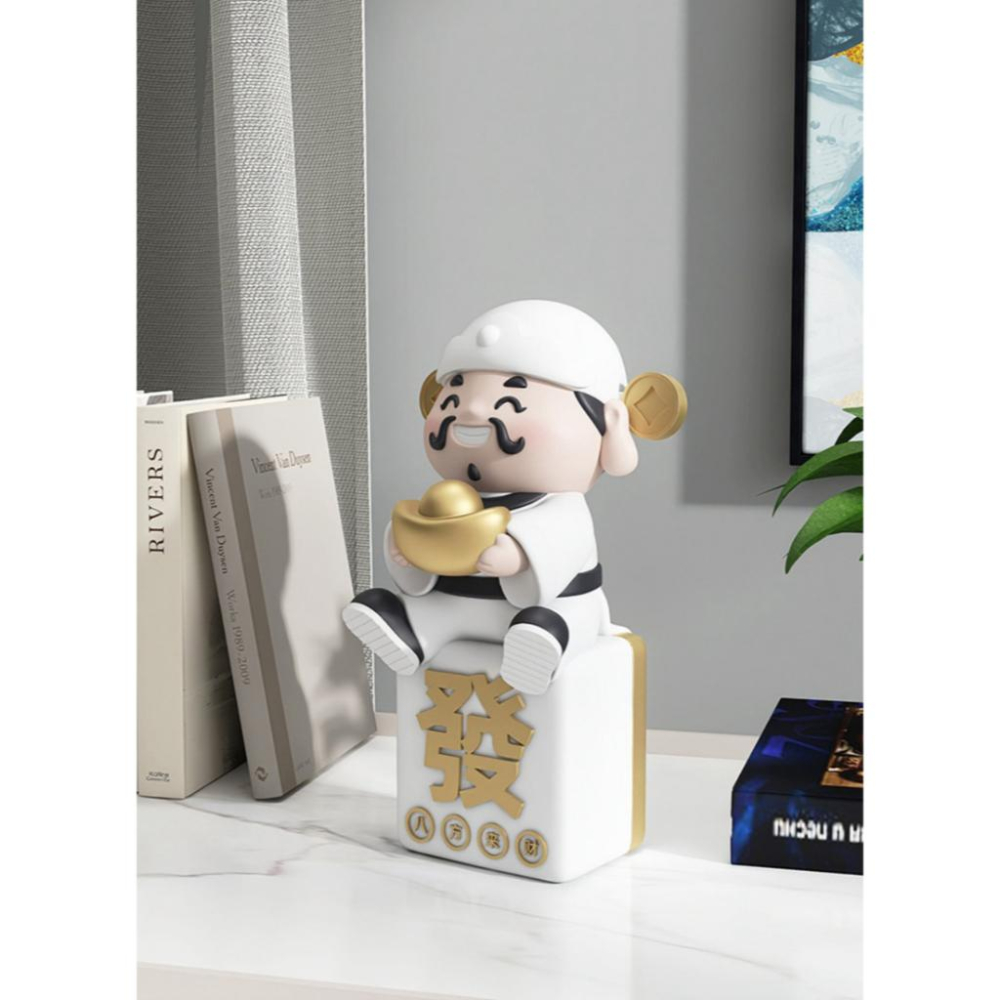 元寶麻將財神爺擺設【酪旅子】新年擺設 龍年擺設 財神爺抱黃金 麻將擺設 店面擺設 居家擺設 開運擺設【0284】-細節圖7