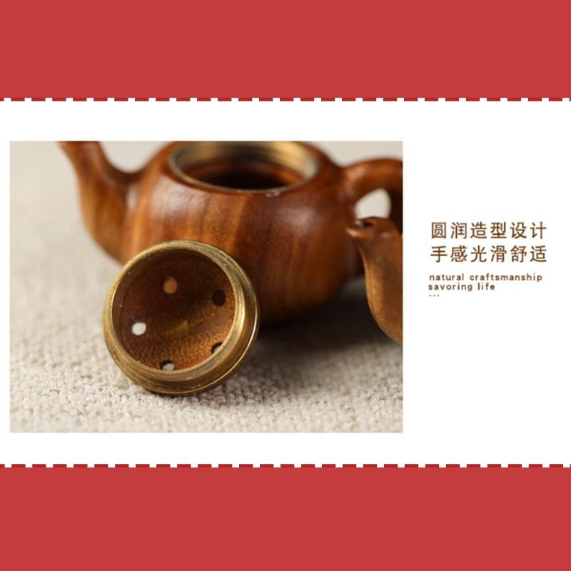把把開壺【酪旅子】綠檀木小茶壺黃銅把把胡茶壺小茶壺茶寵壺麻將神器