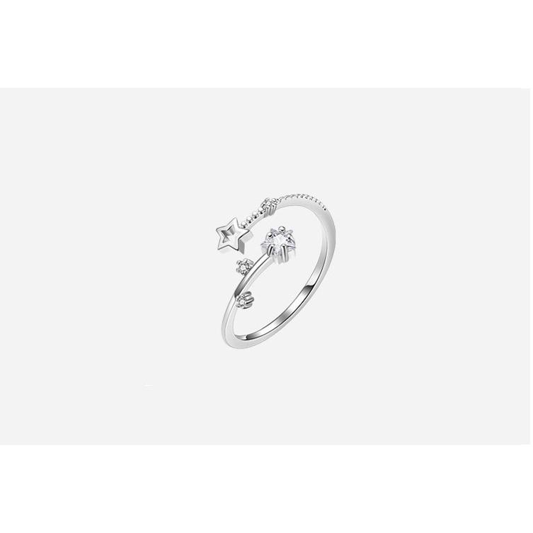 【Miss.情人節】[台灣發貨] 韓版s925耳環 星星戒指 開口指環戒指 女輕奢小眾精緻戒指 049-細節圖5
