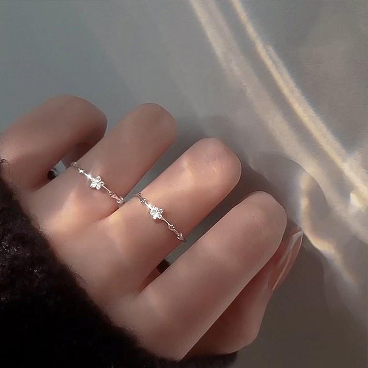 【Miss.情人節】[台灣發貨] 韓版925 星星造型戒指  森系高級感精緻戒指 916-細節圖3
