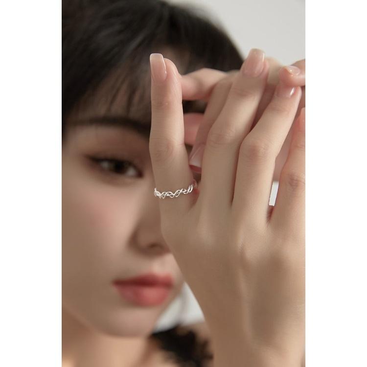 【Miss.情人節】[台灣發貨] 韓版s925戒指 交織線條戒指 開口指環戒指 女輕奢小眾精緻戒指 045-細節圖7