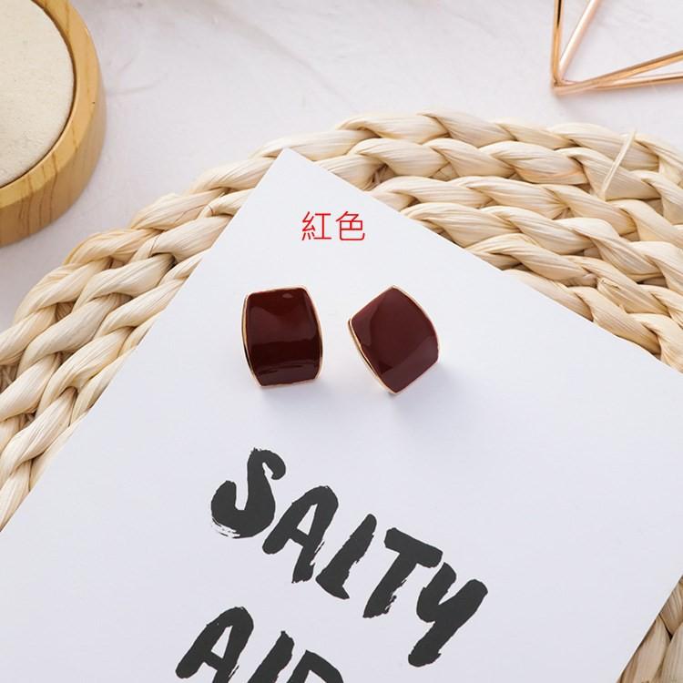 【Miss.情人節】[台灣發貨] 韓版時尚個性 滴釉幾何耳環 方形水滴氣質耳環 簡約耳墜 Q1227-細節圖5