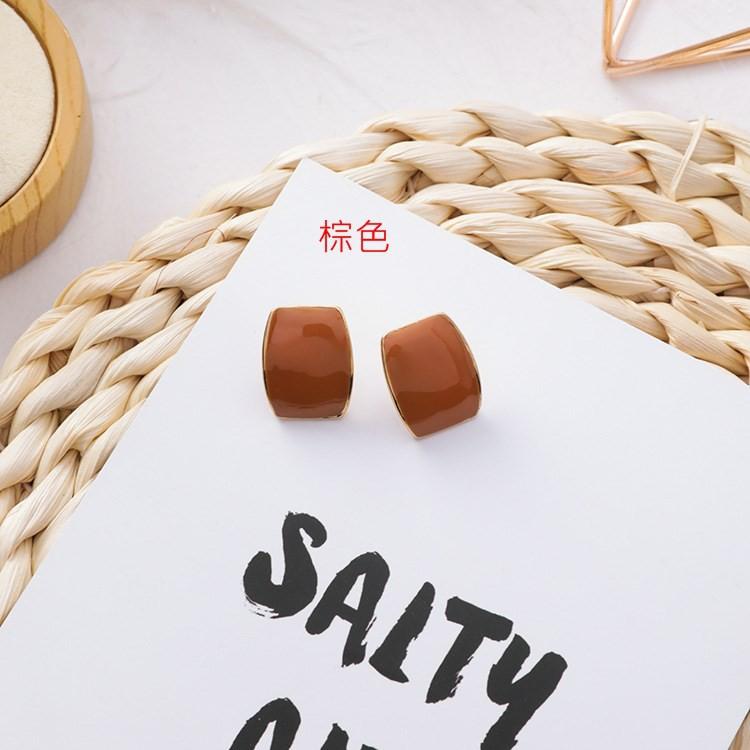 【Miss.情人節】[台灣發貨] 韓版時尚個性 滴釉幾何耳環 方形水滴氣質耳環 簡約耳墜 Q1227-細節圖8
