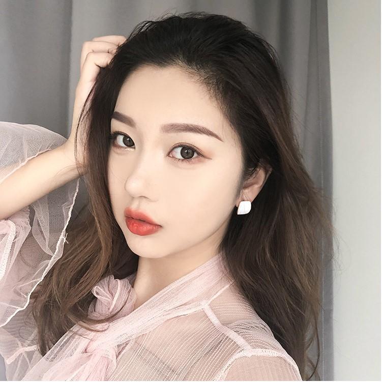 【Miss.情人節】[台灣發貨] 韓版時尚個性 滴釉幾何耳環 方形水滴氣質耳環 簡約耳墜 Q1227-細節圖9