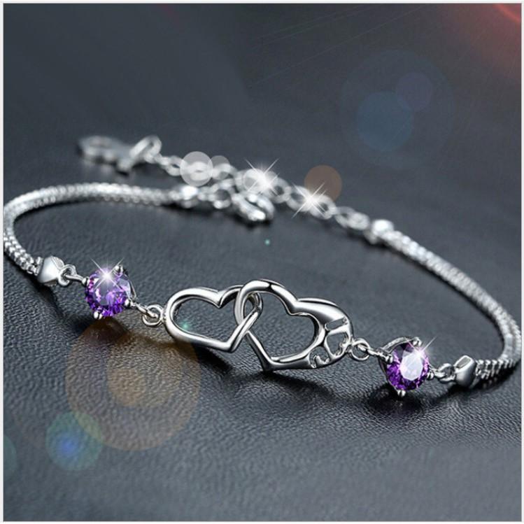 【Miss.情人節】台灣出貨 韓版雙愛心手鏈  日韓甜美清新手鍊 手鍊 522-細節圖2