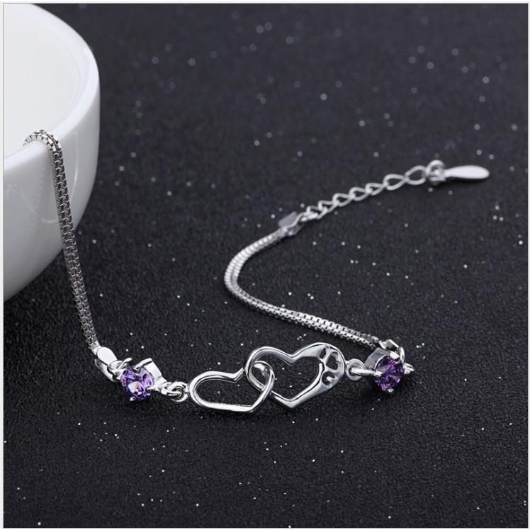 【Miss.情人節】台灣出貨 韓版雙愛心手鏈  日韓甜美清新手鍊 手鍊 522-細節圖3