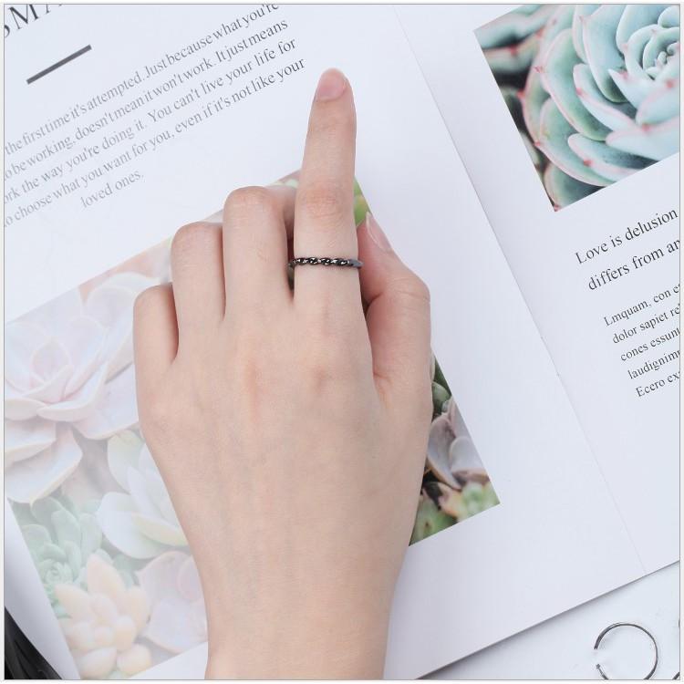 【Miss.情人節】[台灣發貨] 銀飾飾品 韓版簡約波浪麻花戒指 復古文藝麻花開口戒指 499-細節圖2