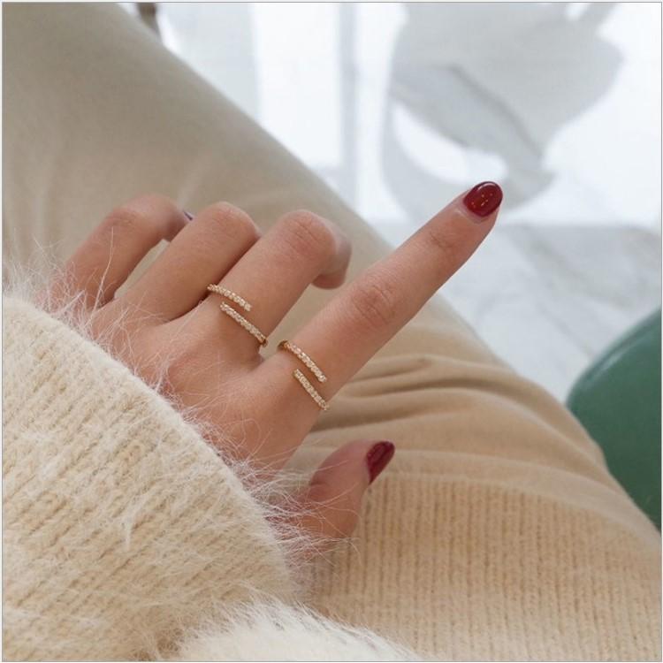 【Miss.情人節】[台灣發貨] 韓版時尚微鑲鑽戒指 鑽戒 172-細節圖3