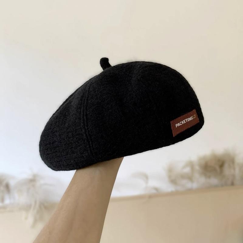 ᴴᴬᴷᵁᴺᴬᴹᴬᵀᴬᵀᴬ｜秋冬新款🍁日系毛絨線百搭畫家貝雷帽/三色-細節圖4