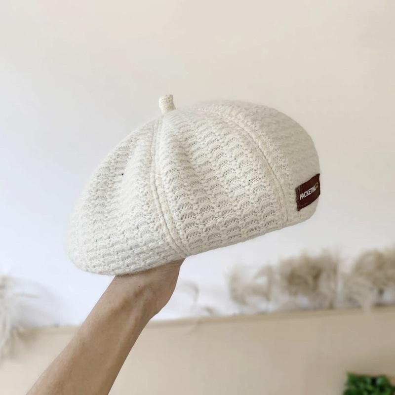 ᴴᴬᴷᵁᴺᴬᴹᴬᵀᴬᵀᴬ｜秋冬新款🍁日系毛絨線百搭畫家貝雷帽/三色-細節圖5