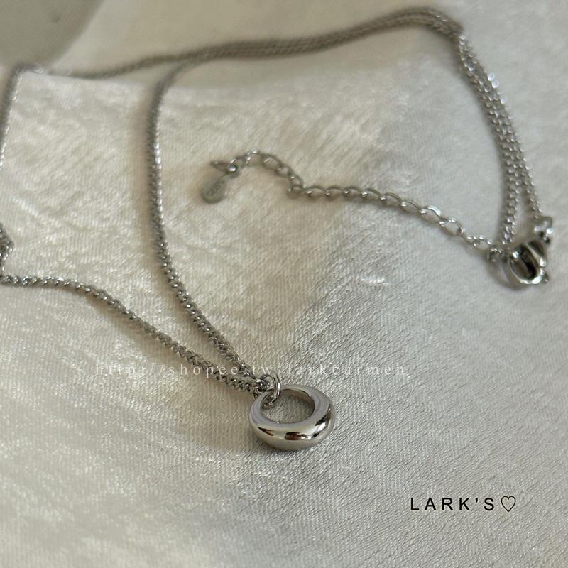 𝗟𝗔𝗥𝗞＇𝗦 ♡ 現貨｜S925純銀 日常極簡小銀圓項鍊 鎖骨鍊-細節圖3