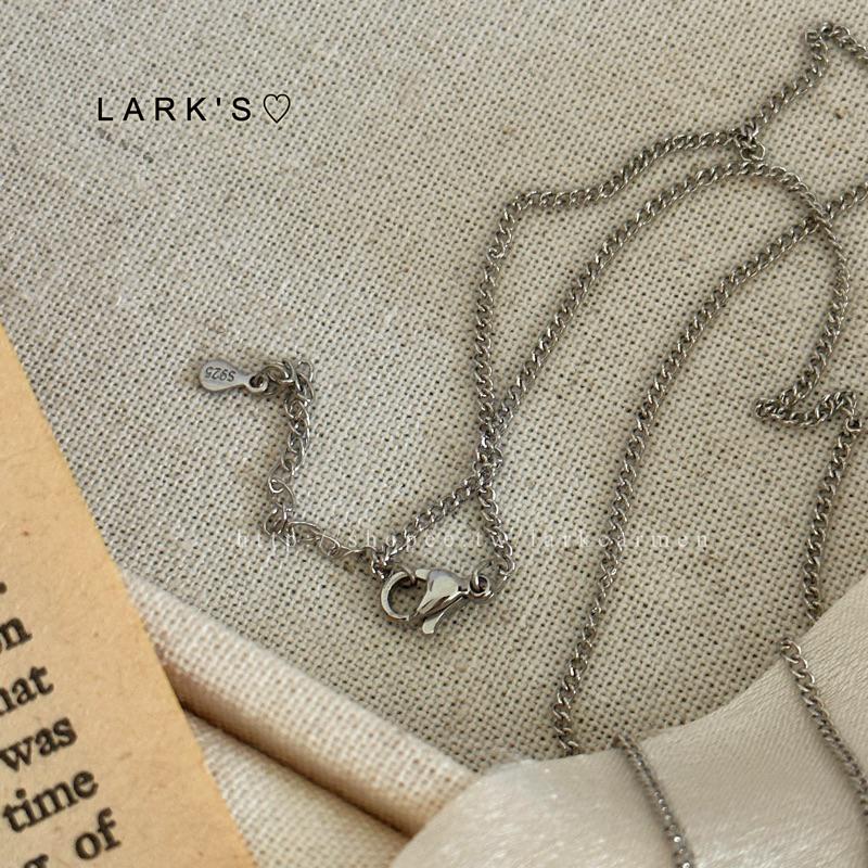 𝗟𝗔𝗥𝗞＇𝗦 ♡ 現貨｜S925純銀 日常極簡小銀圓項鍊 鎖骨鍊-細節圖5