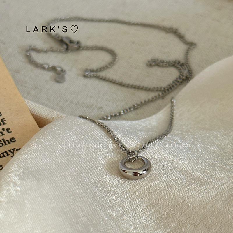 𝗟𝗔𝗥𝗞＇𝗦 ♡ 現貨｜S925純銀 日常極簡小銀圓項鍊 鎖骨鍊-細節圖6