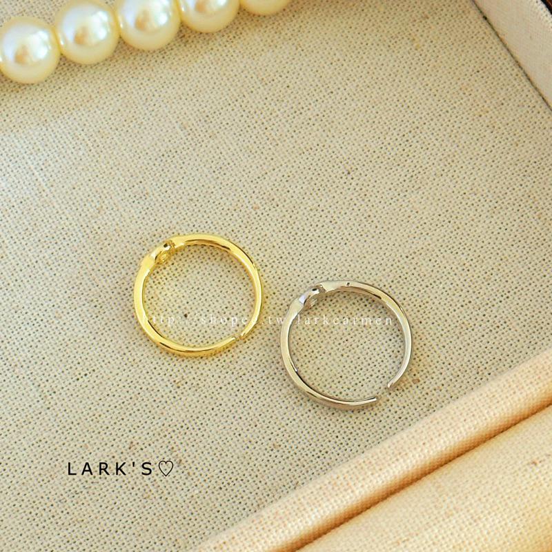 𝗟𝗔𝗥𝗞＇𝗦 ♡ 現貨｜925純銀 簡約圓環排鑽戒指 開口戒指｜𝟐色-細節圖8