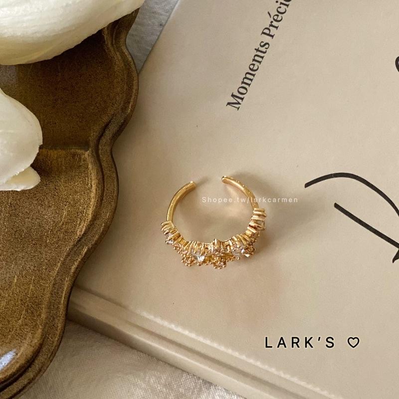 𝗟𝗔𝗥𝗞＇𝗦 ♡ 現貨｜合金 巴洛克式皇冠鋯石 戒指 開口戒指-細節圖4